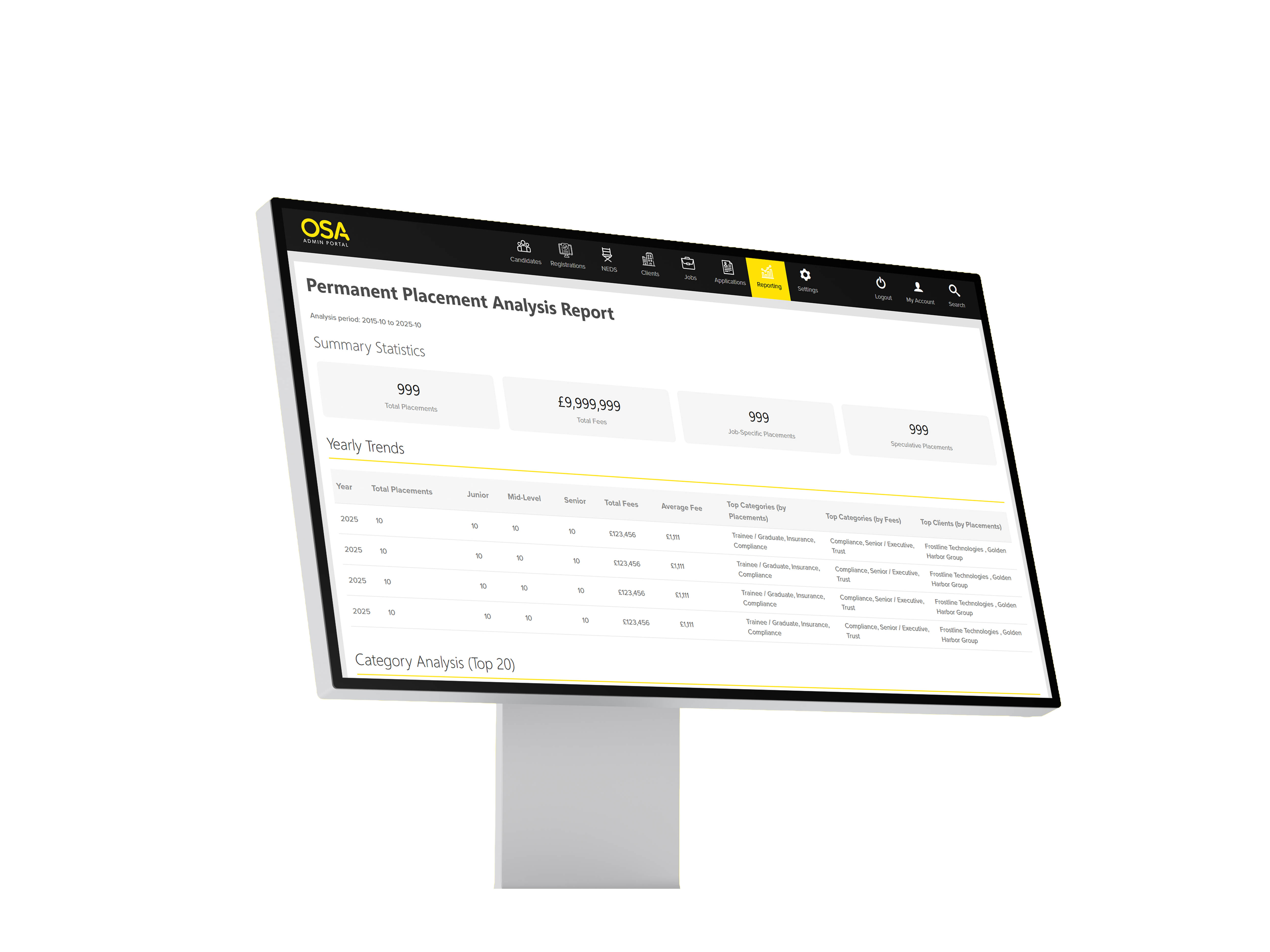 OSA dashboard